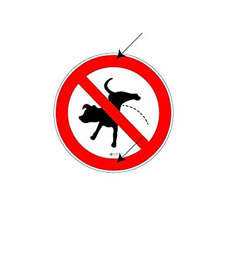 AllesKlaro® - Verbotsschild - Kein Hunde pinkeln - 24 cm rund - 4mm Alu Verbundplatte - inkl. 2 Bohrlöcher vertikal - schnelle & einfache Montage