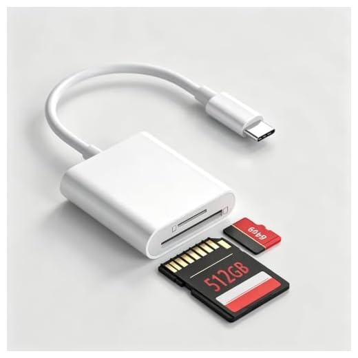 USB C SD Card Reader, 2-Slot Type C Memory Card Reader for SD/MicroSD Cards, Trail Camera Viewer Compatible with iPhone 15 16, iPad, MacBook, Android OTG Devices, Plug & Play