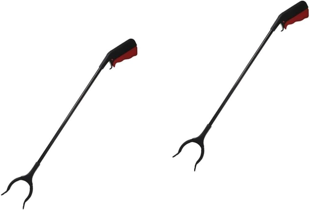 Veemoon 2pcs Stainless Steel Trash Picker Tool Heavy Duty Litter Grabber for Outdoor Cleanup Reach for up Bottles and Ground Debris