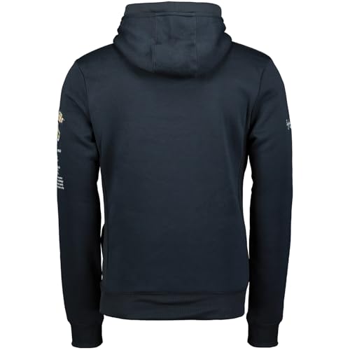 Geographical Norway GYMCLASS Men - Sudadera con Capucha y de Bolsillo Canguro para Hombre - Sudadera con Logo de la Marca y Manga Larga (Azul Marino, L) - imagen 2