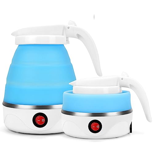 Novhome Elektrischer Wasserkocher Mit Edelstahlboden, Faltbar, Silikon Camping