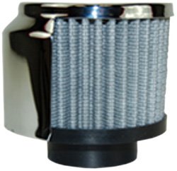 Mota Performance A70107 Chrome Plated Push-In Valve Cover Clamp On Breather with Dust Shield for 1-1/2" Tubes