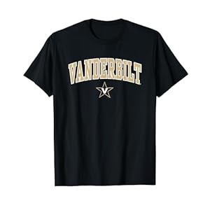 Vanderbilt Commodores Arched Black Officially Licensed T-Shirt