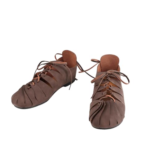 Medieval Renaissance Sandals for Men, Lace Up Roman Viking Cosplay Shoes by UPUPCOS - Used condition - Image 3