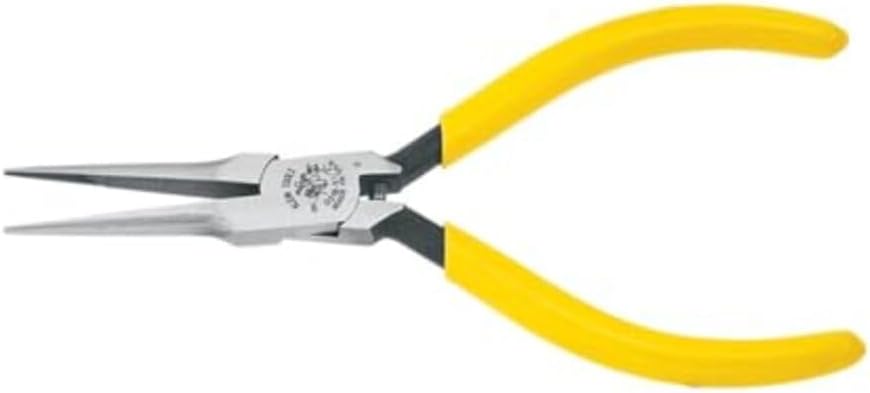 Klein Tools D318-51/2C Linemans Pliers, Needle Nose Side Cutters, Spring Loaded, 5-Inch with Knurled Jaw