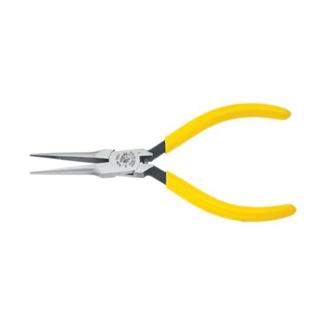 Klein Tools D318-51/2C Linemans Pliers, Needle Nose Side Cutters, Spring Loaded, 5-Inch with Knurled Jaw