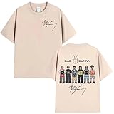 Camiseta Bad Bunny Hombre Camiseta Gira Música Manga Corta Estilo Reggaeton Latino Urbano Streetwear (1,M)