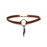 ROSTIVO Choker Necklaces for Women Native American Jewelry for Women Boho Leather Jewelry