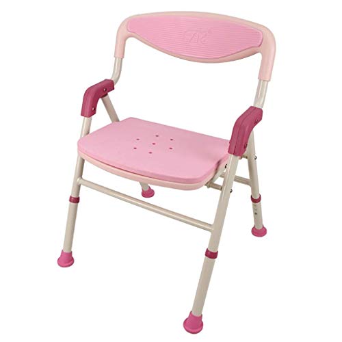 LMZJLU Taburete para Ducha de baño, Altura Ajustable con Respaldo y apoyabrazos, Silla de Ducha de Aluminio para Personas Mayores discapacitadas