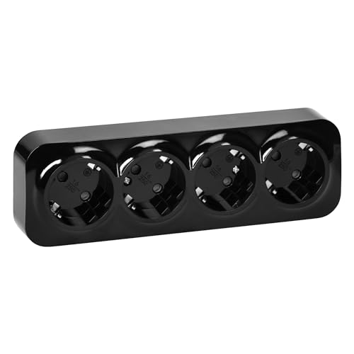 Miratic Enchufe Pared Schuko Toma de Corriente IP20 de Superficie Negro 16A/230VAC Duradero y Seguro