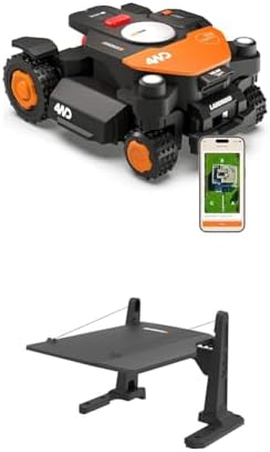 Worx Landroid Vision Cloud WR342E 4WD Robot Cortacésped con Garaje, Sin Cable Perimetral, hasta 2000 m², (Evitación de Obstáculos con IA, Navegación VSLAM + RTK Cloud, 84% de Pendiente)
