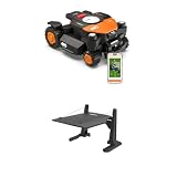 Worx Landroid Vision Cloud WR340E 4WD Robot Tagliaerba con Garage, Senza Filo Perimetrale per 600 m², (Evitamento Ostacoli AI, Navigazione VSLAM + RTK Cloud, Pendenza 84%, Mappatura Automatica)