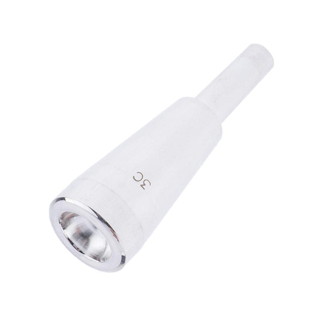 Schweres 3C Shape Trompetenmundstück Accs Copper Alloy Silver