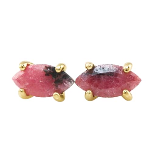 Boucles d'oreilles en rhodonite naturelle LKSTD_0258, cadeau femme
