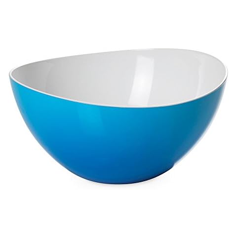 Omada Design Salad Bowl 108 fl OZ (3.2 Lt), Two-Tone Unbreakable Plastic, 100% Made in Italy, Dishwasher Safe, 10.25 x 10.25 x h 5 in (26 x 26 x 12.5 cm),Trendy Line,Tourquoise Cover