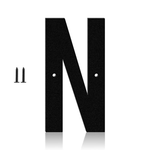 20 Inch Metal House Numbers, Black Metal Numbers and Letters, Outdoors Mailbox Numbers and House Numbers, Modern House Address Signs, Suitable for Houses, Apartments, Streets, Outdoors(N)