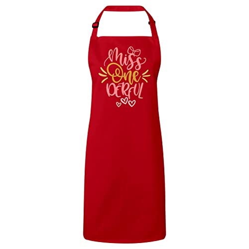 Tablier de cuisine rouge premium calligraphie merveilleux