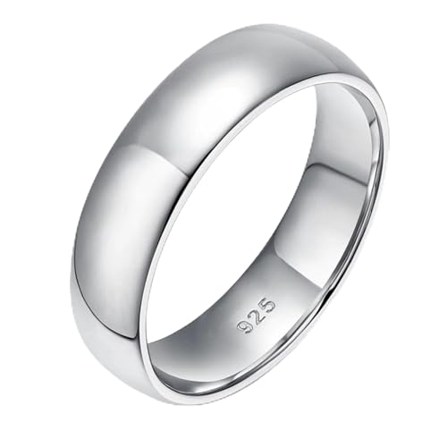 Bague Argent 925 Couple poli et courbe de 2mm pour homme et femme