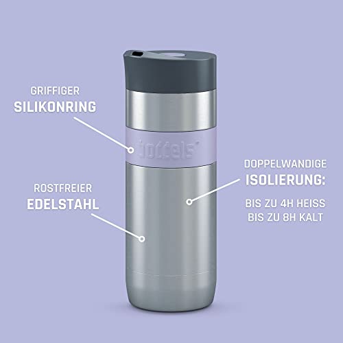 Thermobecher KOFFJE 370ml - Kaffeebecher to go Becher Edelstahl doppelwandig isoliert 100% dicht Thermos Coffee Cup Auto Premium… – Ansicht 4