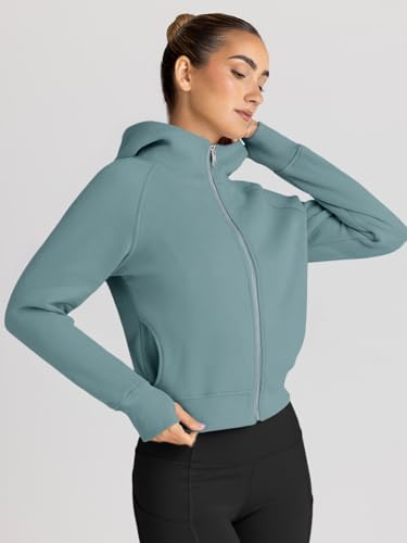 Image of Trendy Queen Womens Zip Up Hoodies Cropped Jackets Fall Clothes 2026