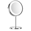 Navaris ronde spiegel met verlichting – Make-up spiegel met LED-verlichting – Dubbelzijdig – 5x vergroting – 360…