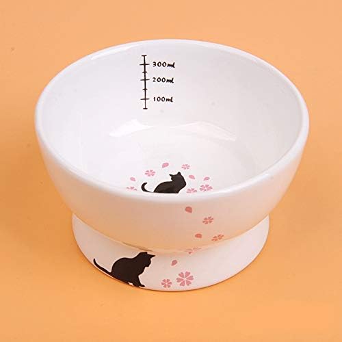 JUILE YUAN Raised Cat Water Bowl, Stress Free, Backflow Prevention, Dishwasher and Microwave Safe, Lead & Cadmium Free,Ceramic Elevated…