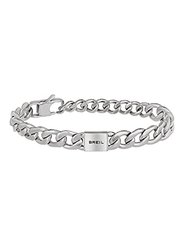 Breil, Collezione Logomania, Bracciale Uomo in Acciaio Specchiato con...