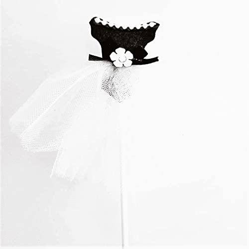 Fun Designs Of Elegant Dress And Perfume Cake Set And Cupcake Toppers For Birthday/Events (Black Elegant Pearl Ballet Princess-Set Of 4) #TOP3