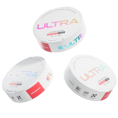 Ultra Focus Nootropic Pouches (Watermelon, 3 Cans) Nicotine-Free, Caffeine-Free, Enfinity Paraxanthine, Vitamin B6 + B12, L-Theanine, Alpha-GPC, Ginseng, Nootropic Energy & Clarity Plant-Based Pouches