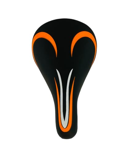 Image of Cycle Kids Seat for Bicycle 14-20 Inch MTB Child Saddle Complete PU Cushion Compatible with 14T 16T 20T Bicycles in Multicolor (Orange)