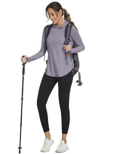 Women UPF50+ Long Sleeve Shirts UV Protection Lightweight Sun Hoodie Hiking Workout Tops Quick Dry Outdoor4