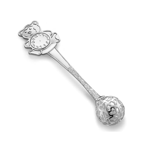 fish Silver Baby Rattle With Engraving Option For Birth And Baptism