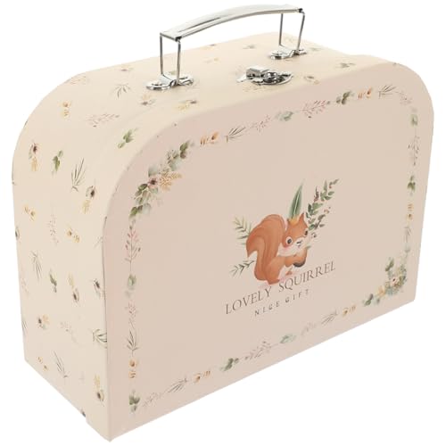 Lurrose Boîte de Rangement Portative en Papier Carton - Valise Décorative Mini-valise Ménage