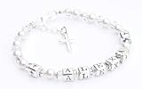 Classic White Childrens Name Bracelet - First Holy Communion Gift - Personalised Gift Box