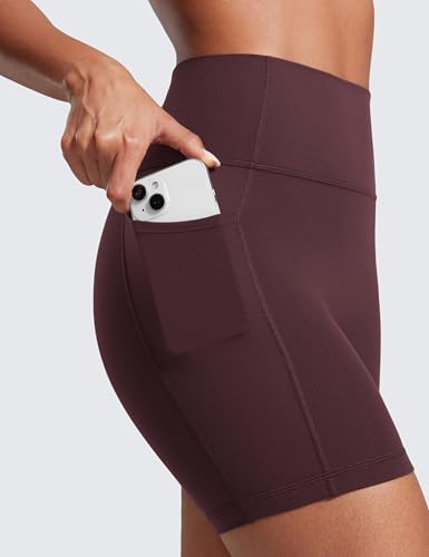 Image of CRZ YOGA Secretsculpt Biker Shorts Pockets 5'' | Booty Scrunch Butt, Butterlift, Buttery Soft, Moderate Compression, Workout, Pilates, No Front Seam, High Waist, for Women