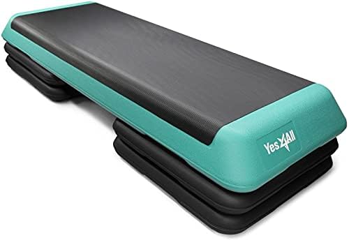 Yes4All Aerobic Stepper Exercise Steps with 3 Adjustable Height 10cm 15cm 20cm Step Platform  Fitness Stepper for Home & Gym, Aerobics, Cardio, Weights, Yoga