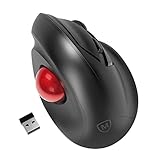 Micropack Vertikaler Maus Trackball Kabellos für Mittlere Oder Große Hände, Ergonomische USB-Maus Maus mit leisen Klicks und leichtgängigem Trackball für Computer, Laptop, Windows