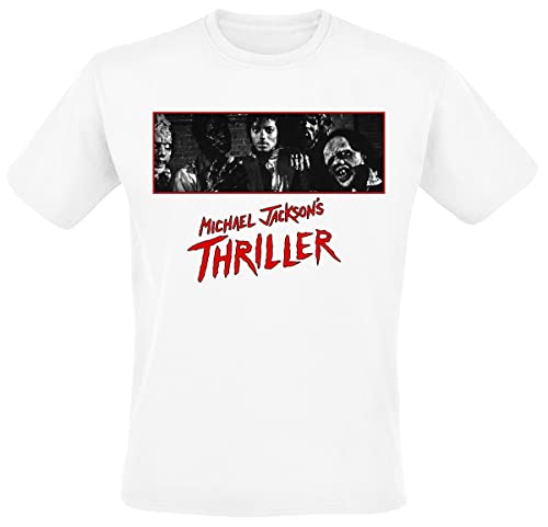 Preisvergleich Produktbild Michael Jackson Thriller BW Photo Männer T-Shirt weiß XXL