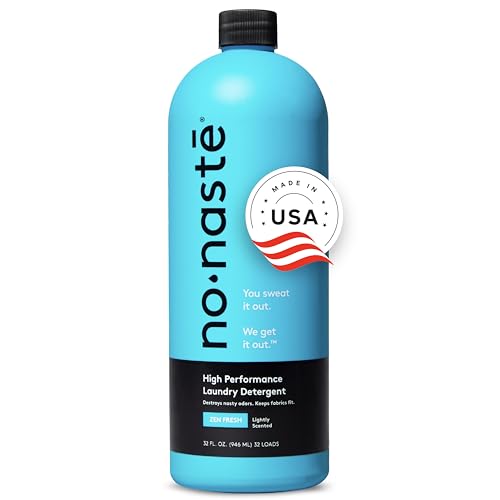 Nonaste Zen Fresh Activewear Laundry Detergent (32 Fl Oz, Pack of 1) – High Performance Detergent, Eliminates Trapped Sweat & Odors | Laundry Safe for Fabrics and Sportswear, Fresh Scent, 16 Loads