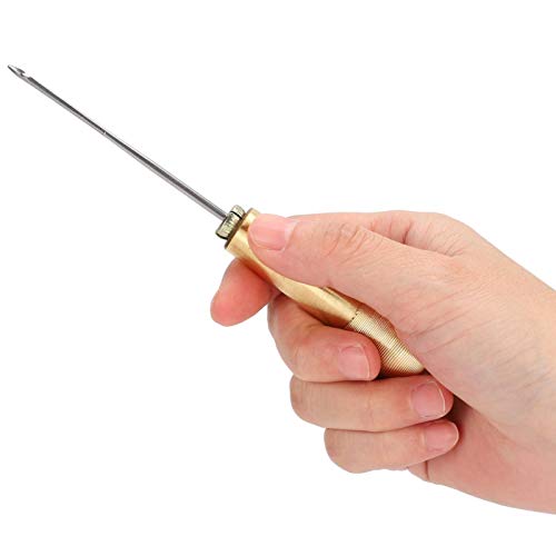 2 Set Canvas Leather Sewing Awl Needle With Copper Handle,Hand Stitcher Taper Leather Craft Needle Kit Shoe Repair Tool For Diy Sewing Repairing #TOP5