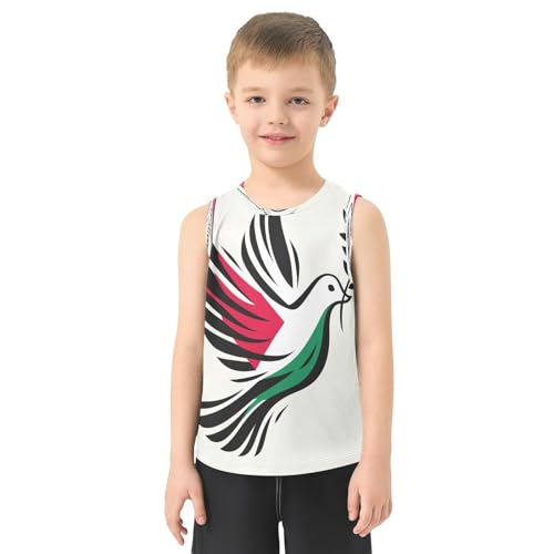 Boys'Tank Tops, Sleeveless Quick Dry Athletic Performance Tank Undershirts for Running Football Basketball,3-15 Y2