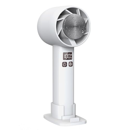 Portable Handheld Air Conditioner Fan, Noiseless USB Handheld Fan With Ice Cooling Mode Rechargeable Hand held Fa n Hand Fa n With Digital Display Blows Cold Air 3 Speed for Outdoor Indoor