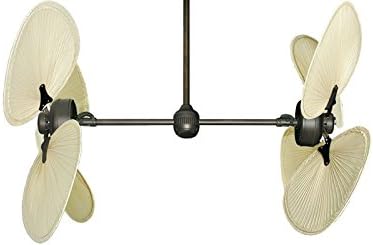 Gulf Coast Fans Twin Star III Double Ceiling Fan in Oil Rubbed Bronze with 54" Natural Palm Blades