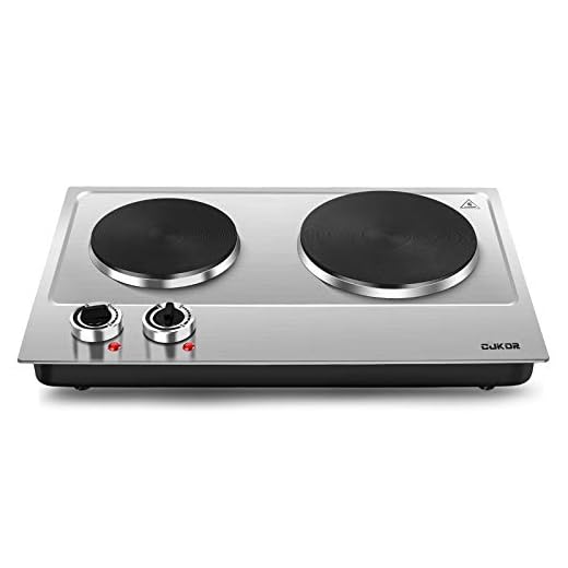 CUKOR Electric Hot Plate , 1800W Countertop Burner, Dual Electric Burner, Portable Double Burner for Cooking