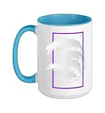 Purple Wave Power Purple Color Graphic Ceramic Mug, Blue/White, 15oz