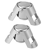 2 Stück Sektverschluss, Edelstahl Silikon Sektflaschenverschluss...