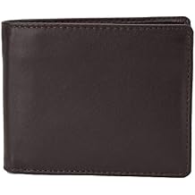 DiLoro Mens Wallet Full Grain Genuine Leather Slim Minimalist Front Pocket Bifold Soft Nappa RFID Protection Brown