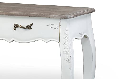 Baxton Studio Bourbonnais Wood Traditional French Console Table, 35.5" X 45.6" X 13.88", White #TOP3