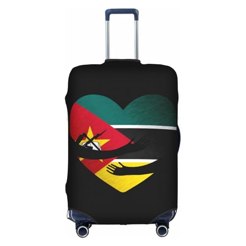 Travel Luggage Cover Mozambique Mozambican Flag Heart Fashion Washable Baggage Suitcase Protector Fit For Luggage Large