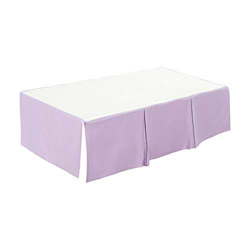 Everyday Kids Lavender Purple Pleated Crib Skirt; 100% Natural Cotton Nursery Crib Bedding Skirt For Baby Boys And Girls; Crib Dust Ruffle With Split Corners For Easy On And Off, 14 Inch Drop #TOP3